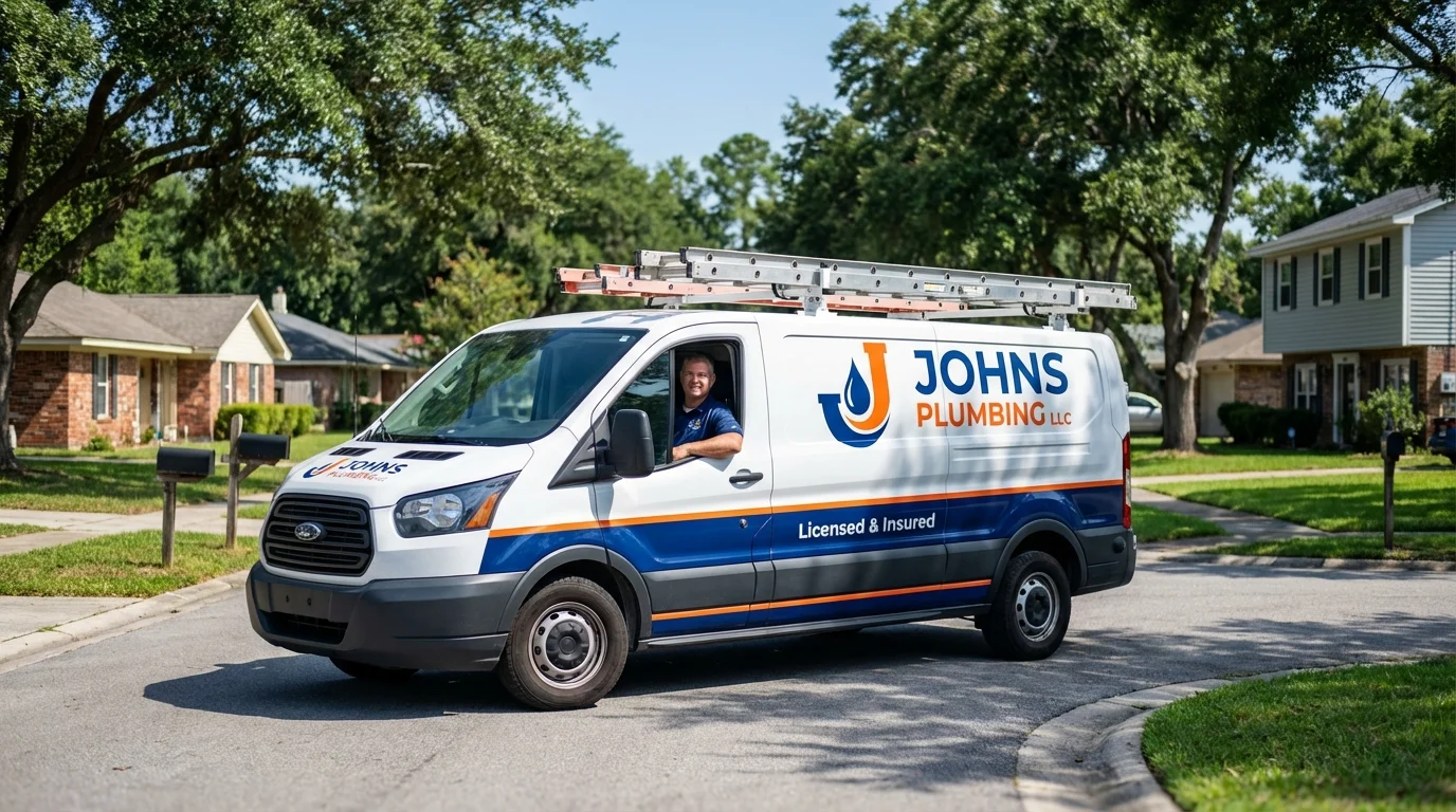 Johns Plumbing LLC service van in Fort Thomas, KY