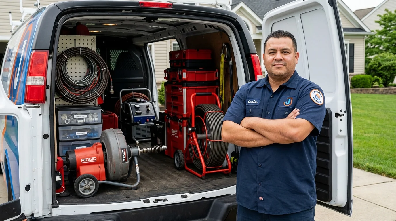 Professional drain cleaning equipment and Johns Plumbing LLC plumber in Fort Thomas