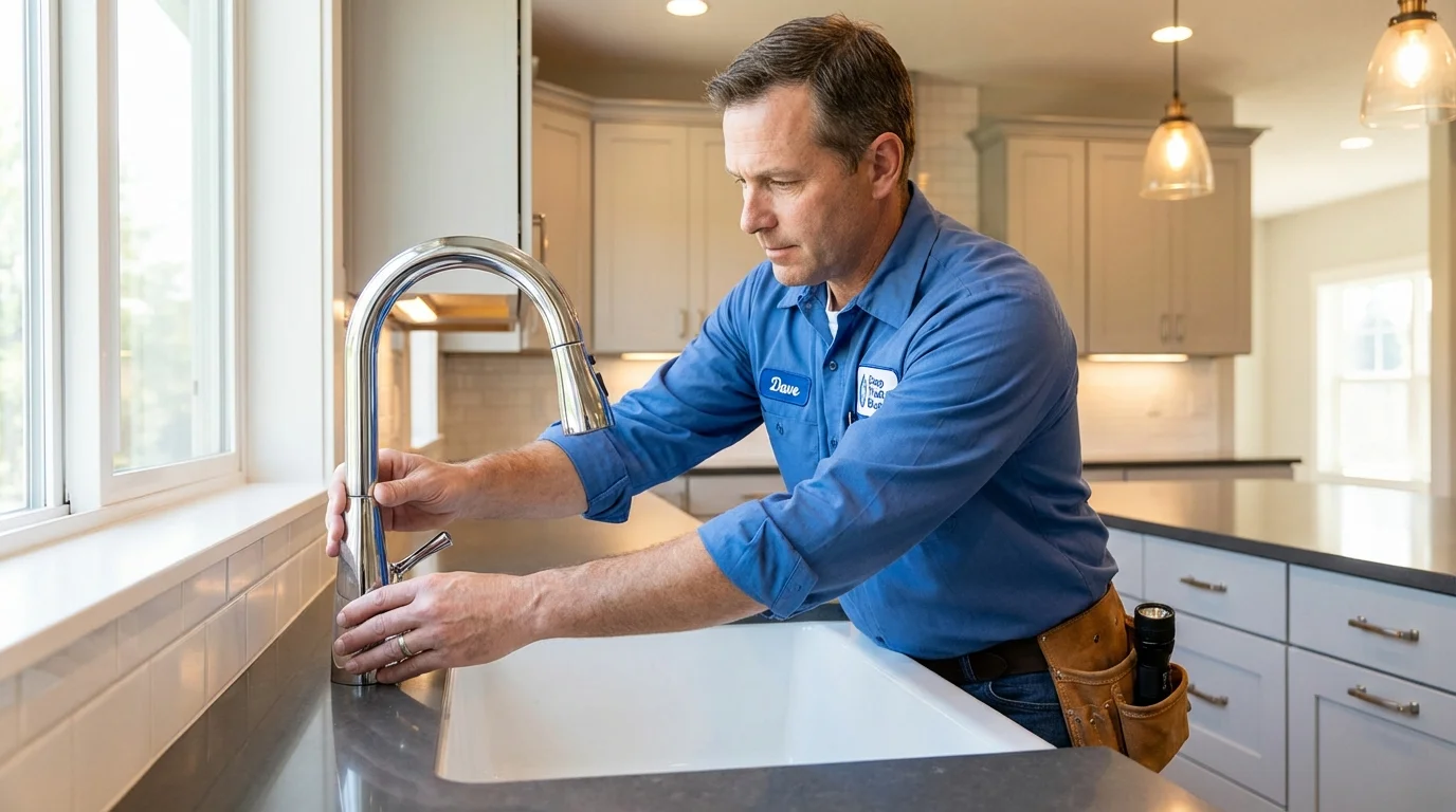 Kitchen faucet installation by Johns Plumbing LLC in Fort Thomas