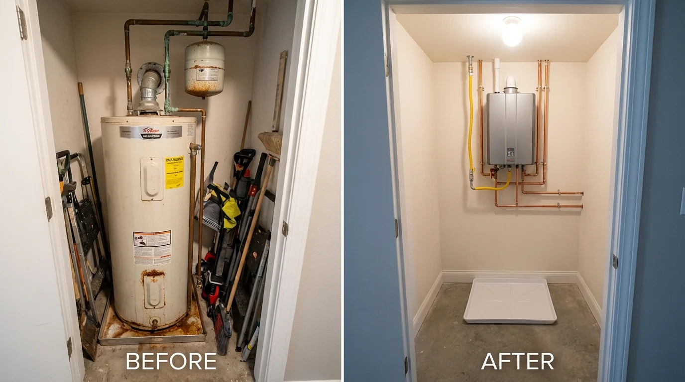 Tank water heater versus wall-mounted tankless unit comparison for Fort Thomas, KY homeowners