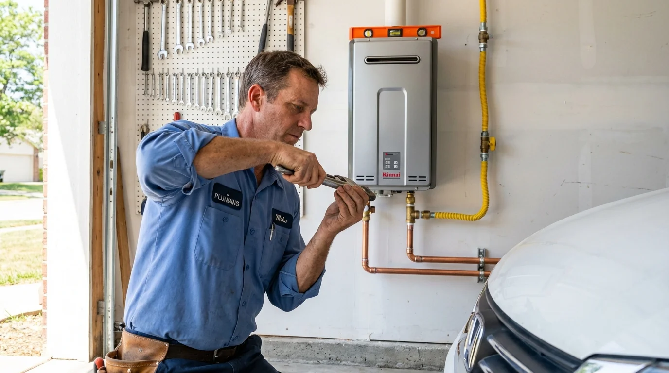 Tankless water heater installation by a Johns Plumbing LLC plumber in Fort Thomas